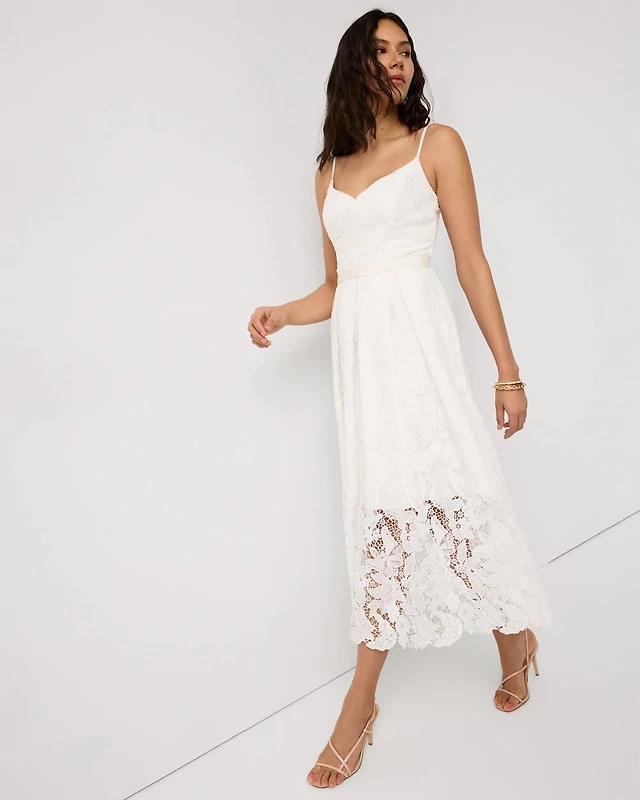 slim fit dress slacks White House Black Market Black Ruffle-Trim Wrap Dress