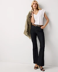 Satin Epaulet V-neck Tee