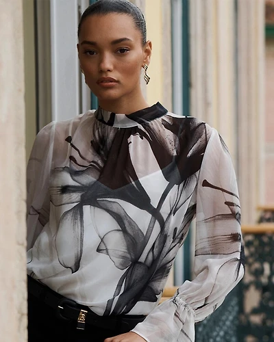 Tie-Back Chiffon Blouse