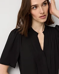 Pleated Crepe Shirt