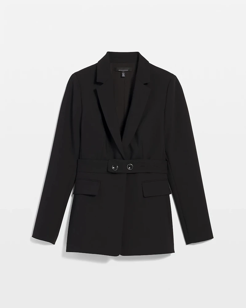 Belted One-Button Blazer