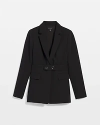 Belted One-Button Blazer