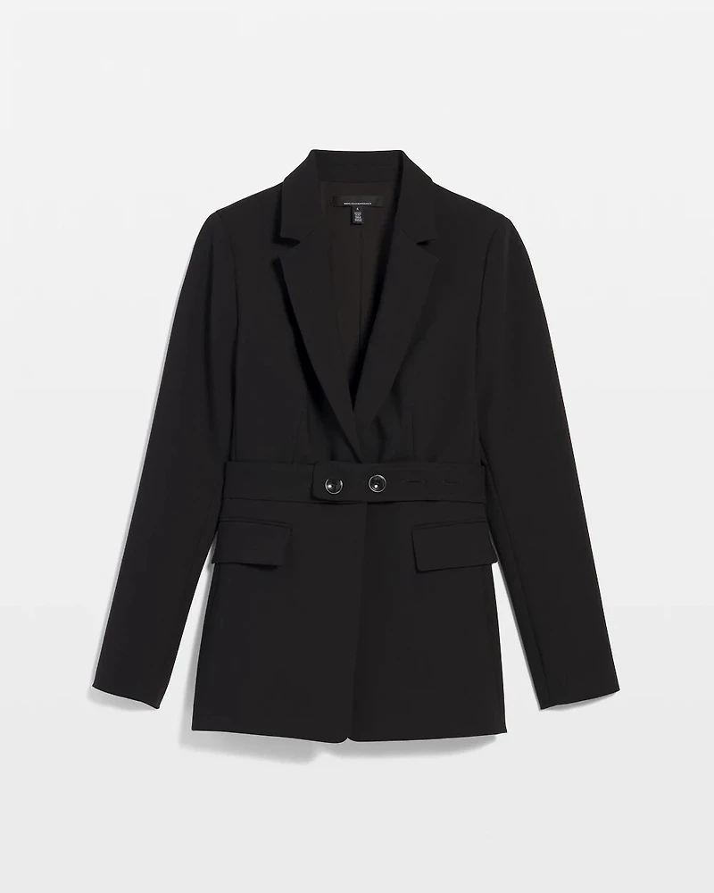 Belted One-Button Blazer