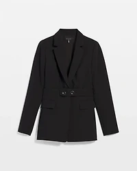 Belted One-Button Blazer