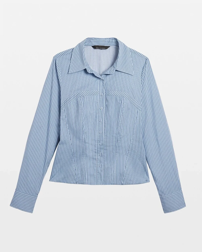 Long Sleeve Corset Poplin Shirt