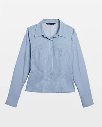 Long Sleeve Corset Poplin Shirt