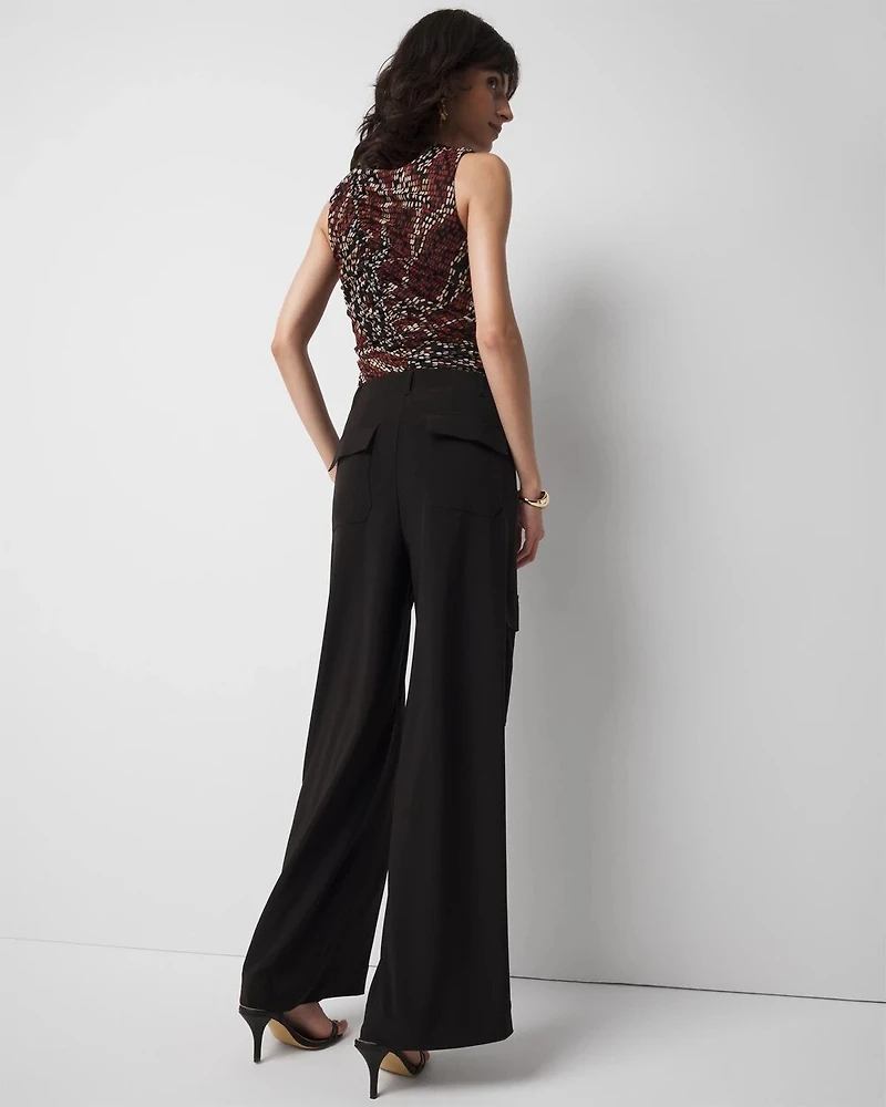 Utility Wide-Leg Jersey-Knit Pant