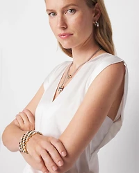 Petite Ruched Shoulder Shell Top