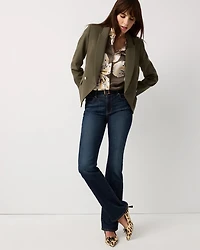 Petite Luxe Stretch Cropped Double-Button Blazer