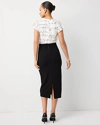 Petite Satin Blouse Sheath Dress