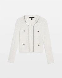 Petite Novelty Trim Cardigan