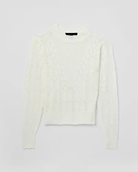 Pointelle Mockneck Sweater