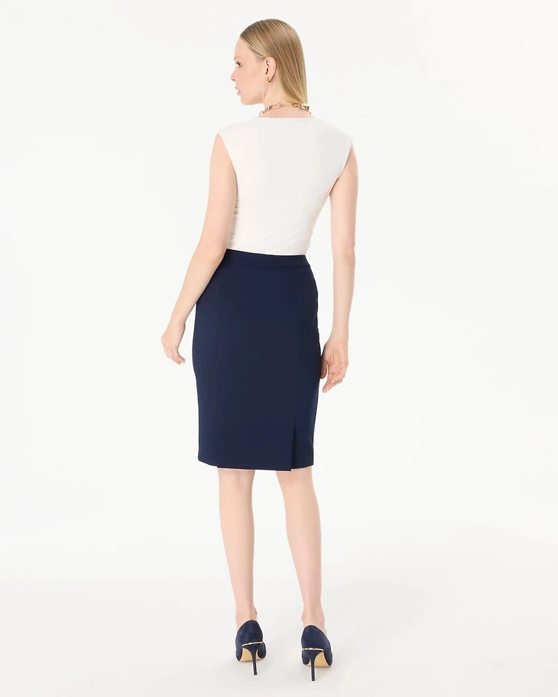 Luxe Stretch Extended Tab Pencil Skirt