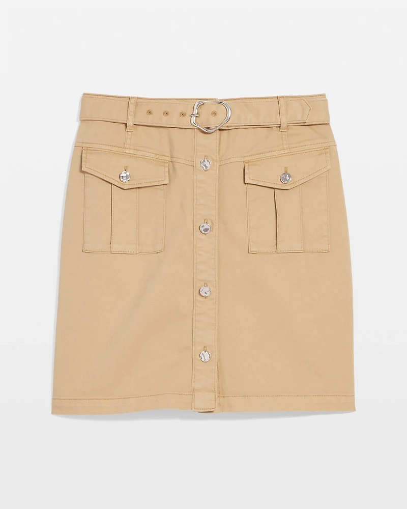 Belted Cargo Mini Skirt