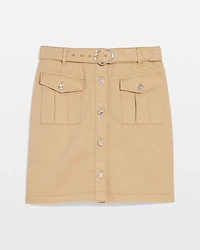 Belted Cargo Mini Skirt