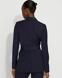 Belted One-Button Blazer Comfort Stretch