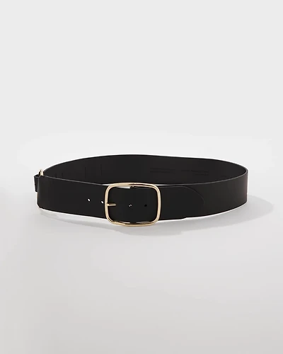 Faux Leather Low-Waist Wide Belt