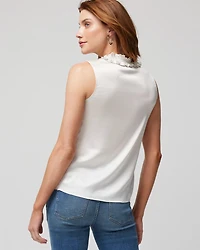 Satin Ruched Neck Shell