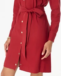 Petite Long Sleeve Shirt Dress