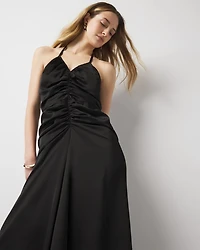 Satin Halter Maxi Dress