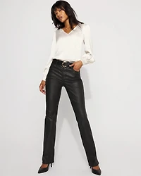 High-Rise Coated Micro Bootcut Jean