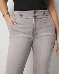 Extra High-Rise Novelty Button Bootcut Jeans