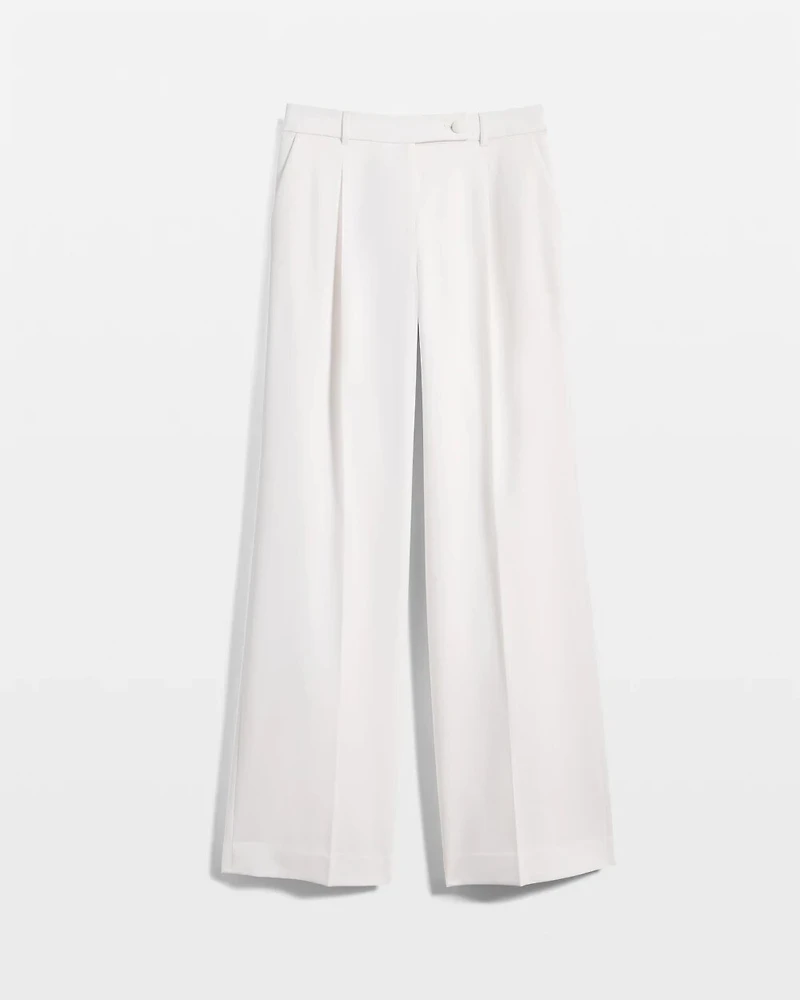 Crepe Pleated Wide Leg Pant