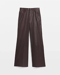 Coated Denim High Rise Wide Leg Jean