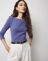 WHBM FORME™ Ribbed Stretch Boatneck Top