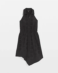 Cotton Eyelet Asymmetric Dress