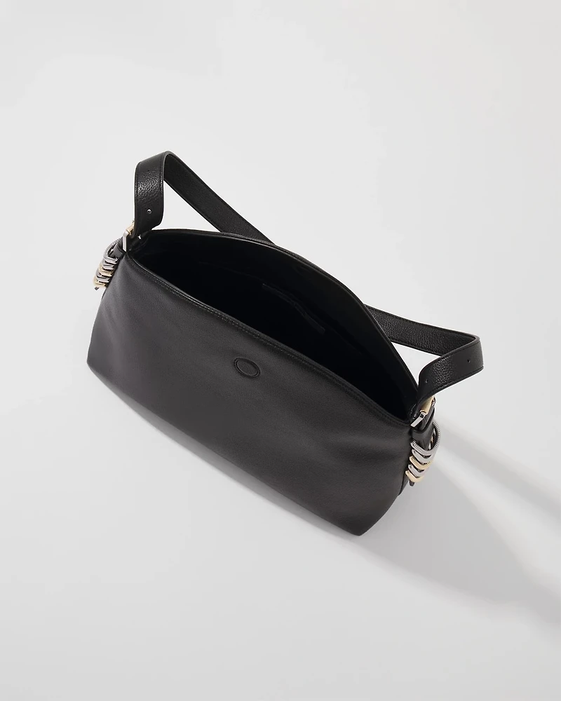Textured Mixed Metal Tote Bag