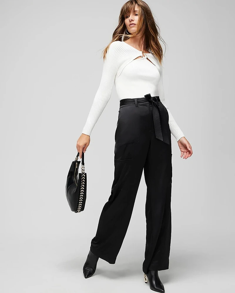 Curvy Belted Utility Wide Leg Trouser