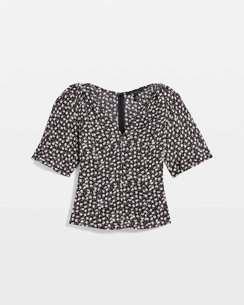 Satin Twist-Shoulder Top