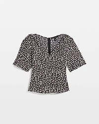 Satin Twist-Shoulder Top