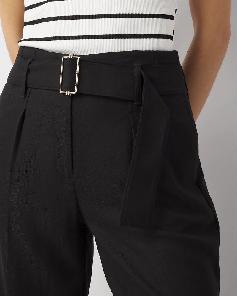 High-Rise Belted Wide Leg Trouser