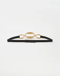 Links Faux Leather Skinny Belt
