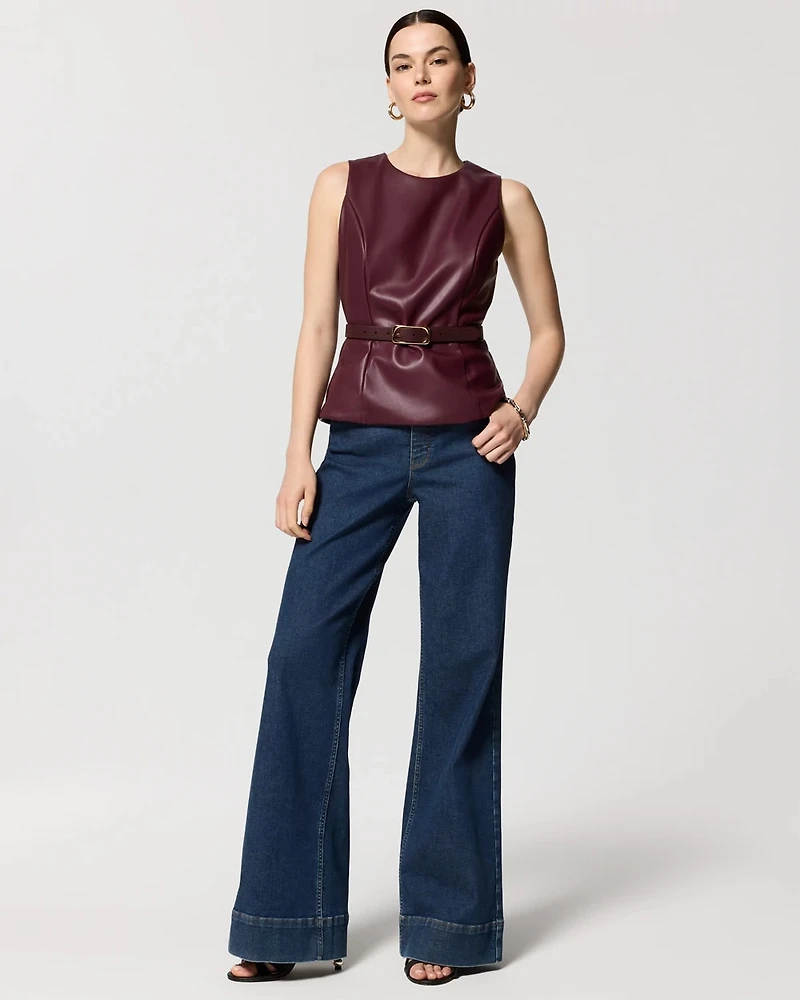 Faux Leather Top