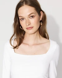 WHBM FORME™ All Ways Stretch Square Neck Long-Sleeve Tee