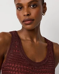 Metallic Scoop Neck Sweater Tank