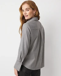 Pinstripe Tuxedo Cuff Shirt