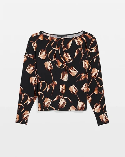 Boat Neck Long Sleeve Top