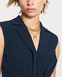 Petite Blazer Faux Wrap Midi Dress