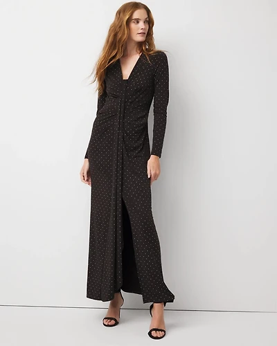 Embellished Long Sleeve Gown