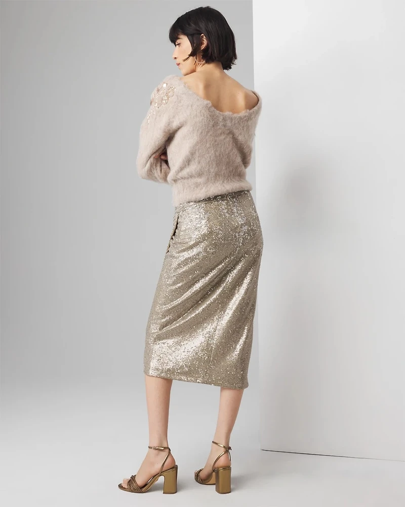 Sequin Wrap Skirt