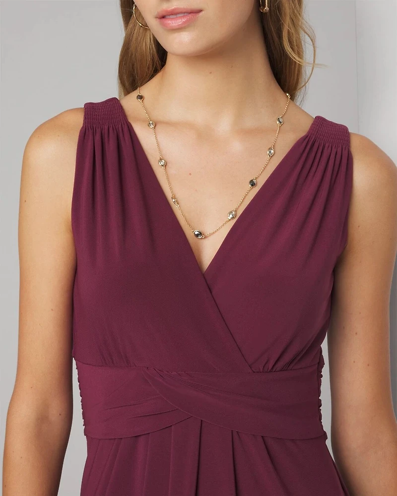 Sleeveless V-Neck Midi Dress