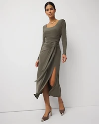 Tie-Waist Midi Dress
