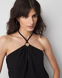 Halter O-Ring Jumpsuit Coverup