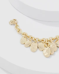 Gold Hammered Disc Bracelet