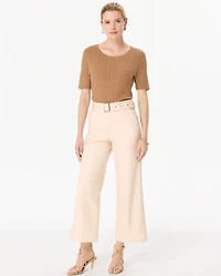 Extra High Rise Coated Wide-Leg Crop