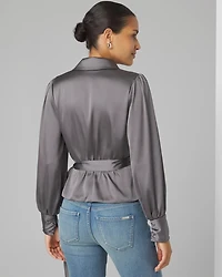 Satin Wrap Blouse